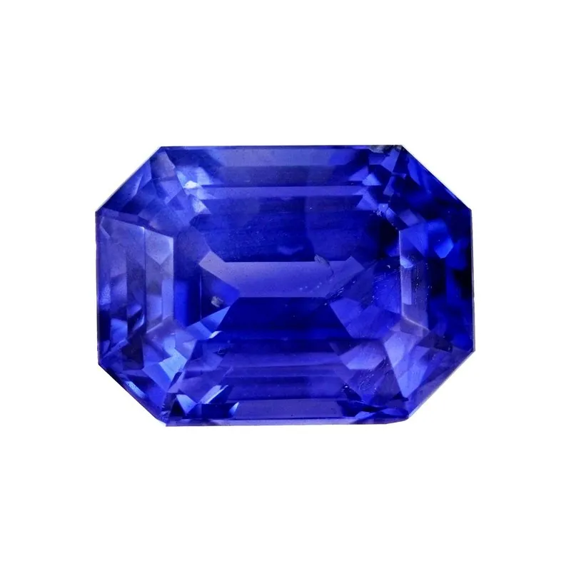 Blue sapphire from Sri Lanka of 8.19 carats, octagonal step cut